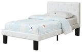 White PU Upholstered Platform Bed,Twin Size