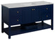 Lakeshore 60" Single Bathroom Vanity, Royal Blue, Engineered White