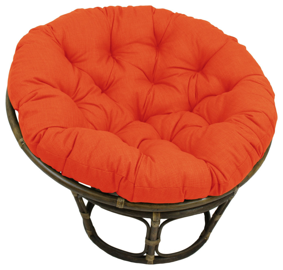 48" Solid Outdoor Papasan Cushion, Fits 46" Papasan Frame, Tangerine Dream