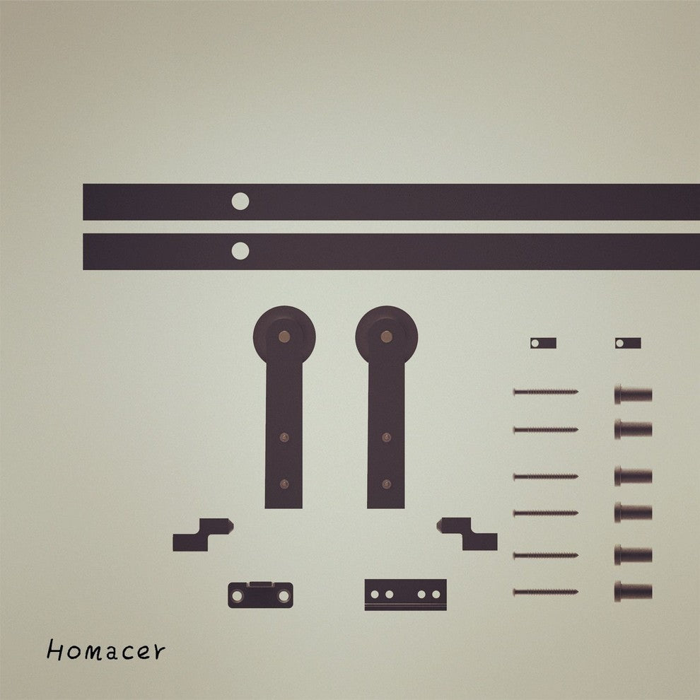 Mini Sliding Barn Door Hardware Kit, Straight Design, 72", Single