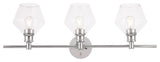 Elegant Lighting LD2316 Gene 3 Light 28"W Vanity Light - Chrome
