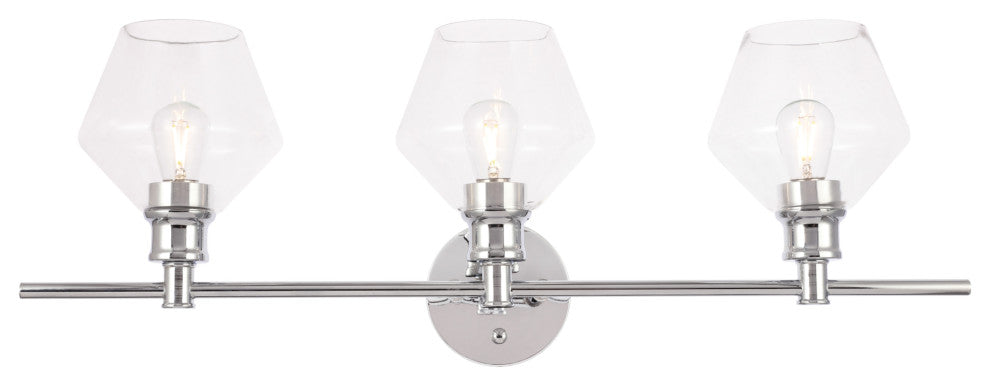Elegant Lighting LD2316 Gene 3 Light 28"W Vanity Light - Chrome
