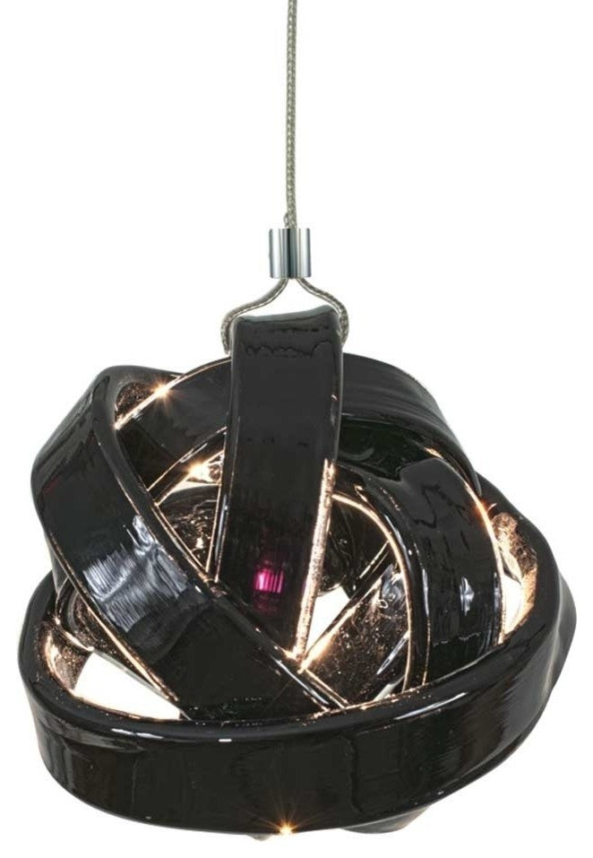 Light Low Voltage Pendant And Canopy Kit, Clear Black chrome