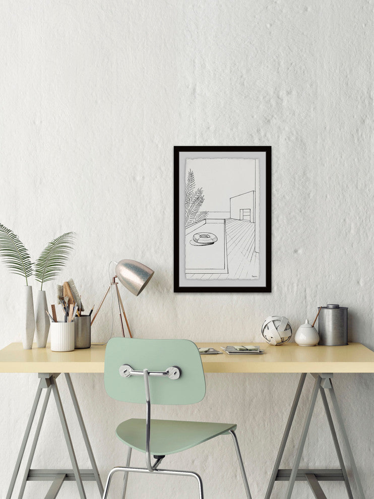 "Infinity Pool View" Framed Painting Print, 20"x30"