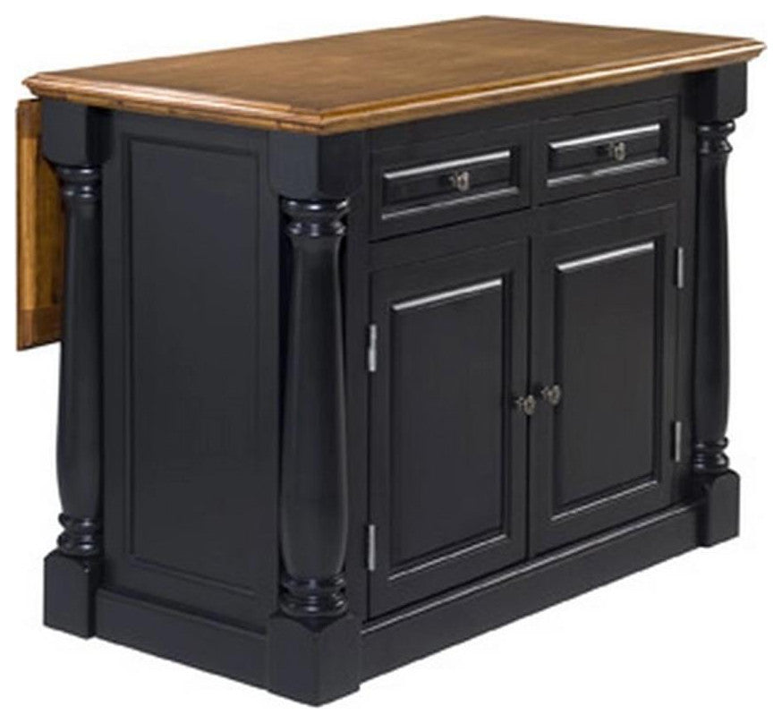 Homestyles Monarch Wood Kitchen Island in Black