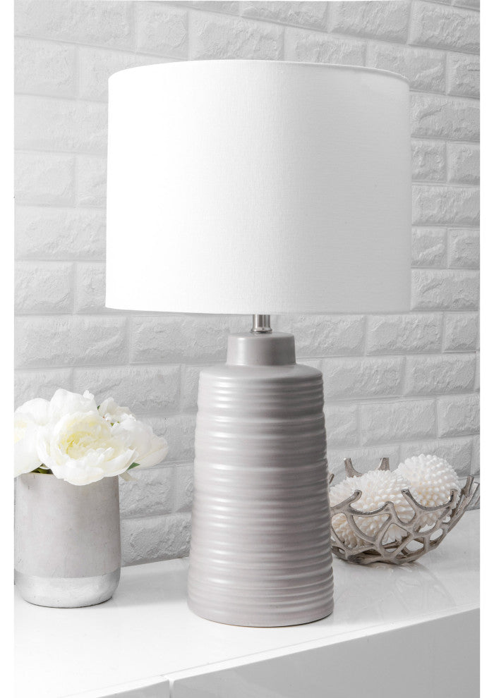 Nuloom 27" Uriel Ceramic Linen Shade Table Lamp