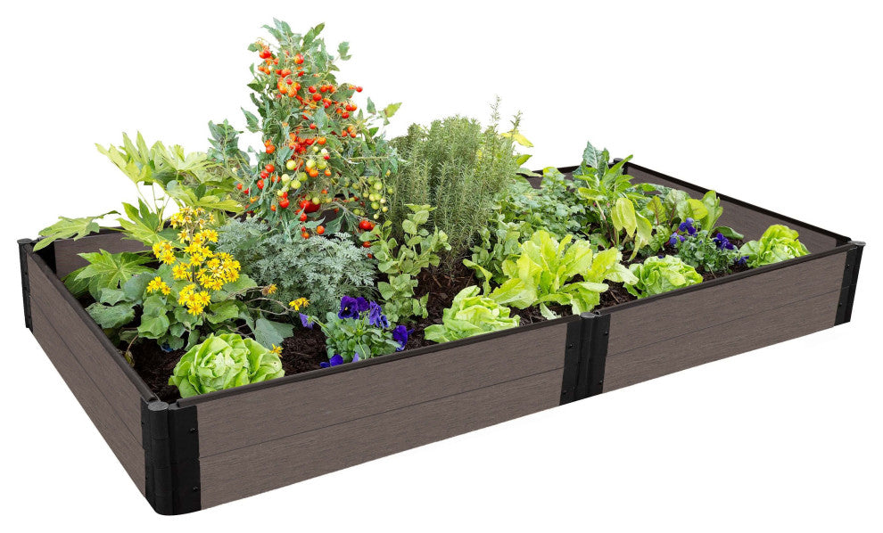 Weathered Wood Raised Garden Bed 4' x 8' x 11ï¿½ ï¿½ 1ï¿½ profile
