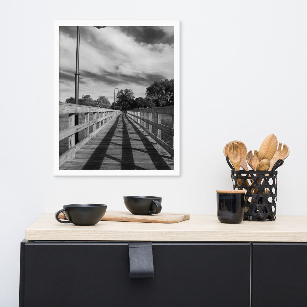 Follow the Lines Rural Landscape Framed Photo Paper Wall Art Prints, White, 16" X 20"