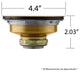 Luxier KS01 3.5" Drop-In Kitchen/Bar Sink Basket Strainer, Brushed Gold