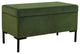 HomePop 17.5" Medium Modern Velvet Fabric Storage Bench with Metal Legs in Green