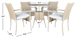 Safavieh Outdoor Laina Bistro Set, Beige / White
