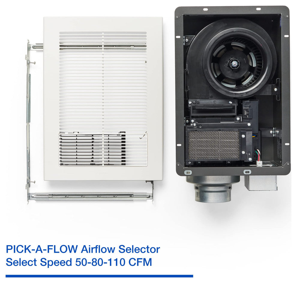 WhisperWarm DC Bathroom Fan With Heater, Simplified Ventilation