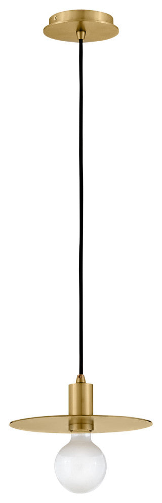 Lark Lulu 10" Small Convertible Pendant Light, Lacquered Brass