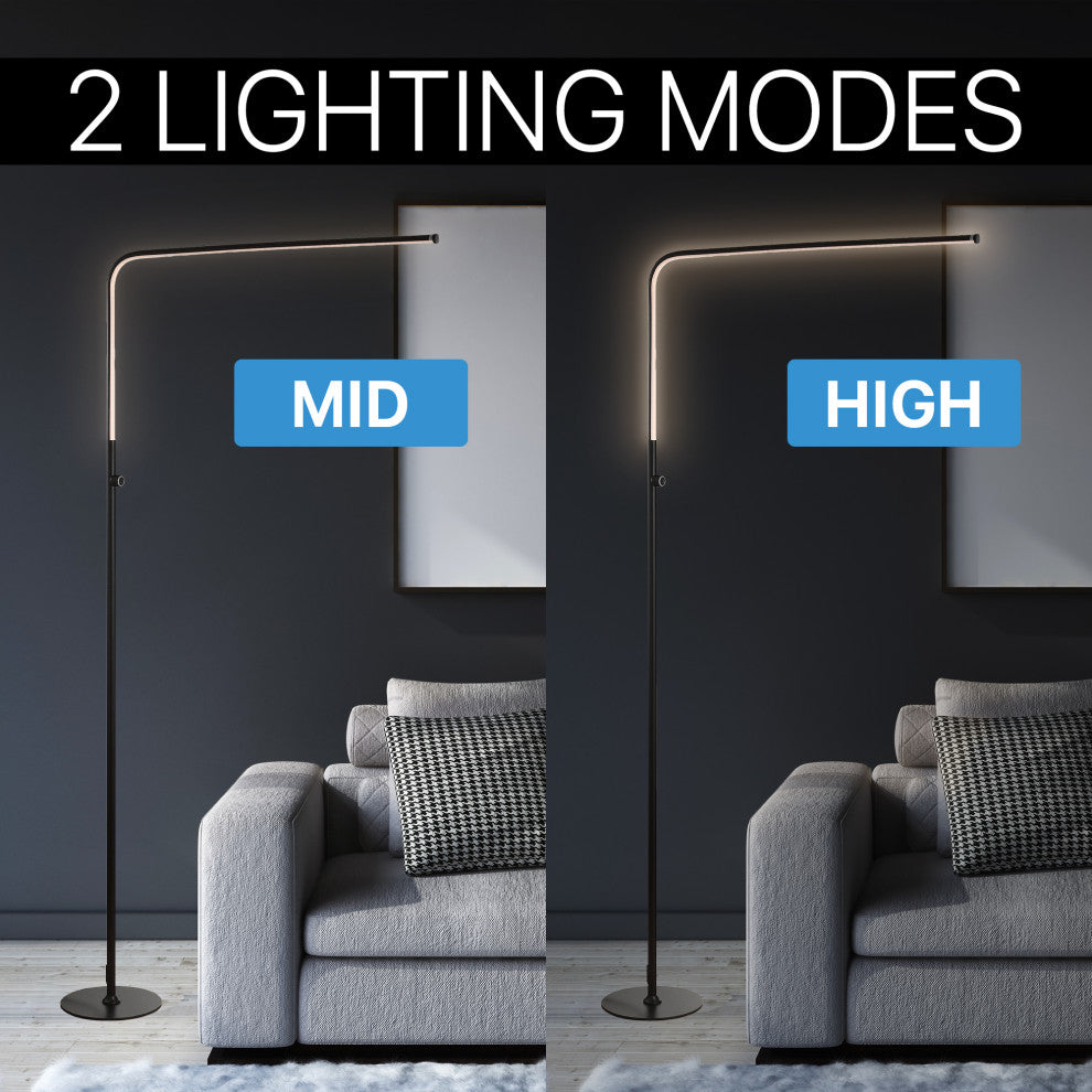 Natalie 63" LED Integrated Floor Lamp, Black