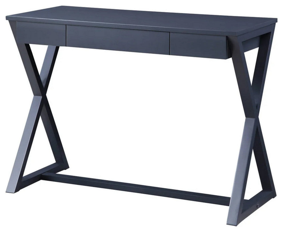 Benzara BM279062 Mary 42" Wood Console Sideboard Desk With Center Drawer, Gray