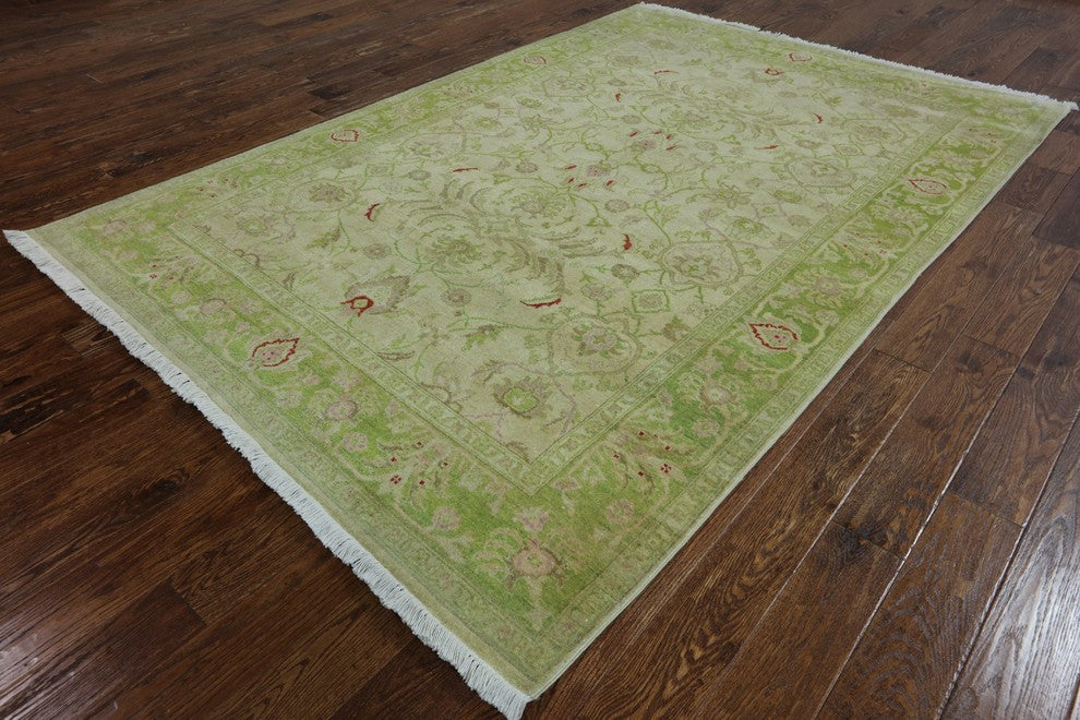 Traditional Oriental Chobi Peshawar Hand Knotted Area Rug 6'x9', W2260