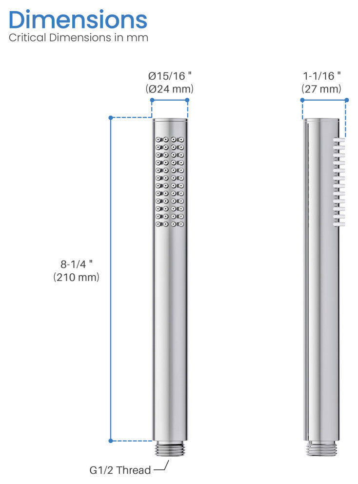 Circular Metal Handheld Shower Head, Chrome