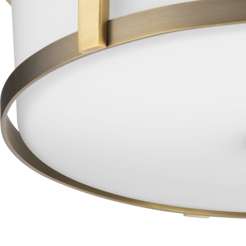 Gilliam Collection 12-5/8" Two-Light Vintage Brass Flush Mount