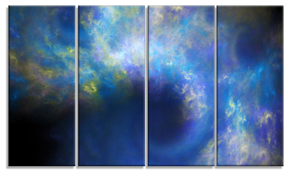 Perfect Whirlwind Starry Sky, Abstract Canvas Art Print, 48"x28", 4 Panels