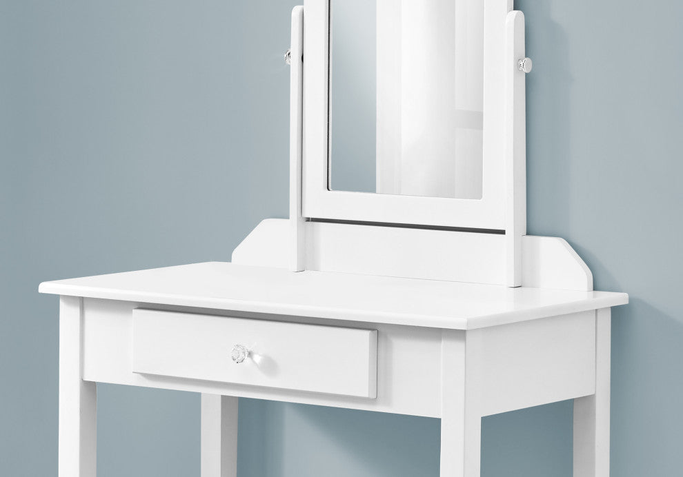HomeRoots White Vanity Mirror and Storage Drawer
