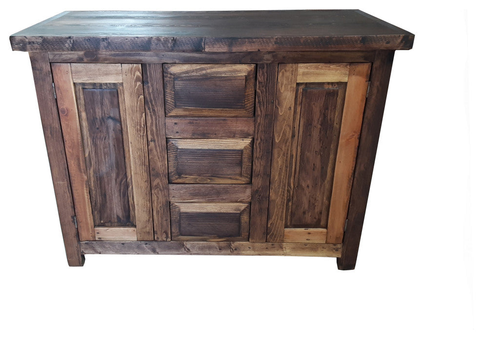 Smith Reclaimed Wood Bathroom Vanity, 36"x20"x32", All Drawers Real