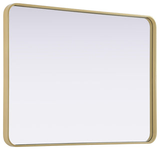 Home Living Contour Metal Rectangle Mirror 30x40, Brass
