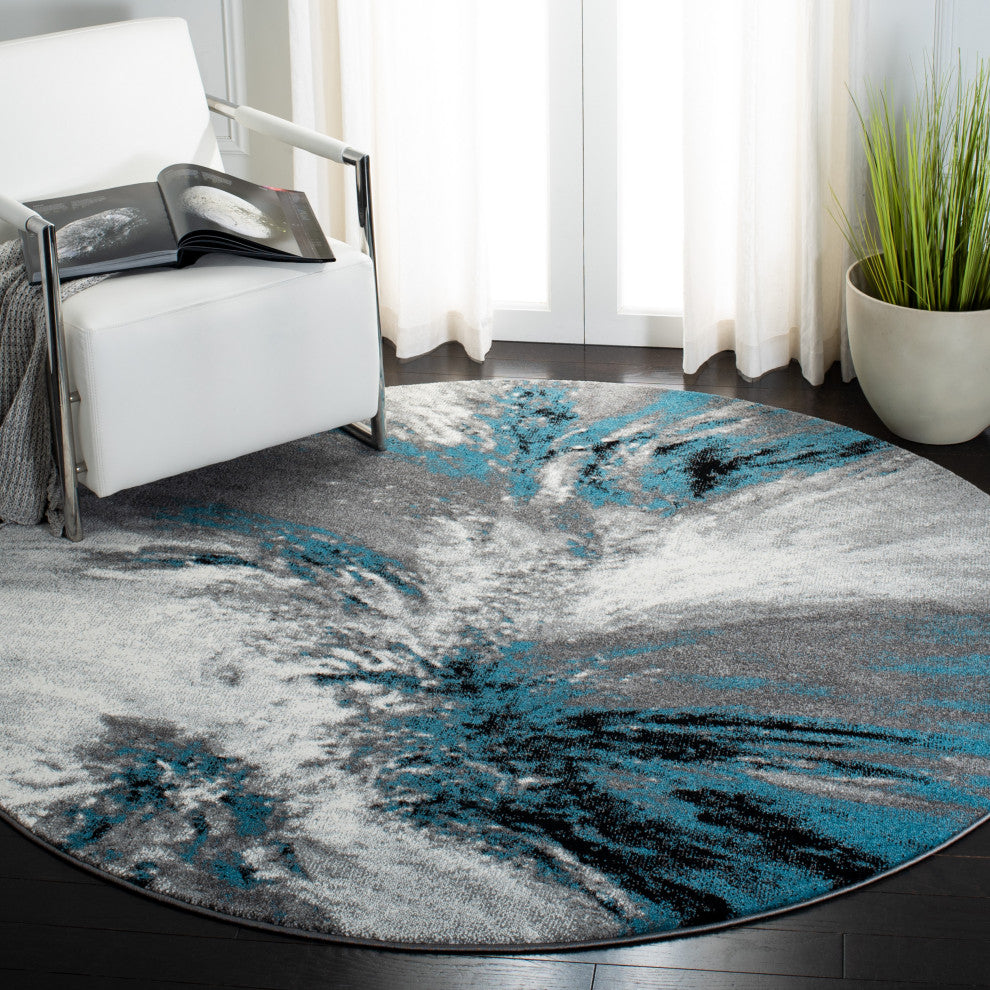 Safavieh Glacier Gla127M Organic and Abstract Rug, Blue and Gray, 2'3"x14'0" Run