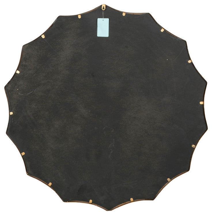Gewnee Round Sunburst Wall Mirror with Gold Finish