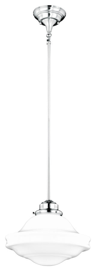 Huntley 12-in Pendant Milk Glass Satin Nickel