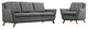 Modern Gray Beguile Living Room Set Upholstered Fabric Set of 2