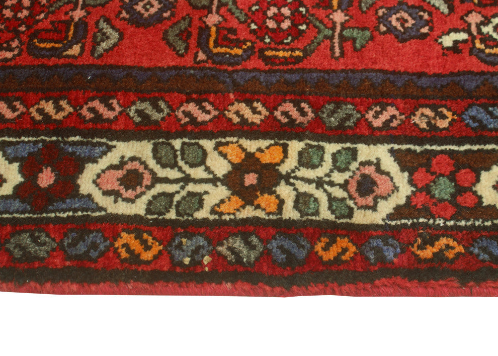 Fine Vintage Distressed Lahori Rust/Ivory Runner, 3'10 x 12'11