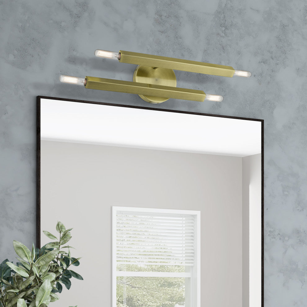 Livex Lighting Monaco 4-Light Antique Brass Sconce