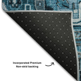 Premium Machine Washable Mayfield AMF570 Blue 8' x 10' Rug