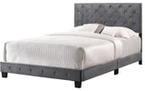 Glory Furniture Suffolk Velvet Upholstered Full Bed in Gray