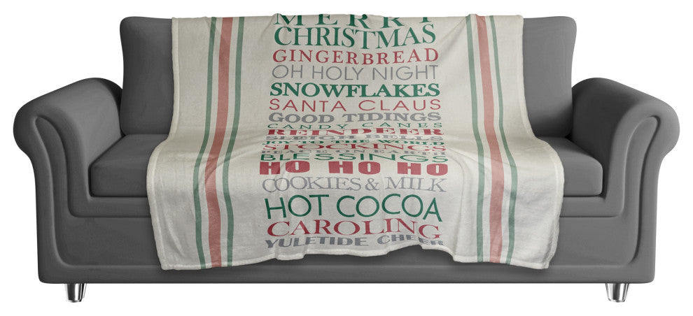Holiday Words 2 50x60 Coral Fleece Blanket