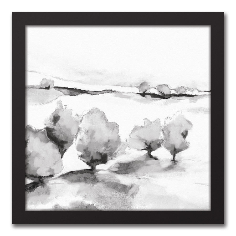 Tree Landscape 12x12 Black Framed Canvas