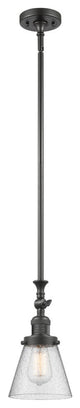 1-Light Small Cone 6" Pendant, Oil Rubbed Bronze, Glass: Seedy