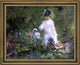 Edouard Manet Young Woman Among The Flowers Framed Premium Canvas Print, 20"x25"