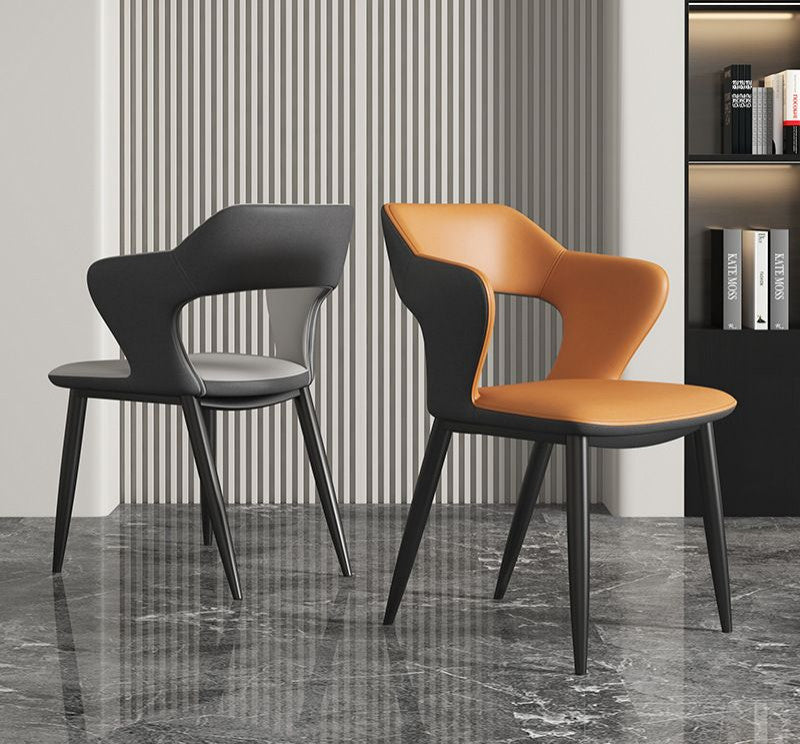 Modern Minimalist Red Backrest Desk Chair, Orange
