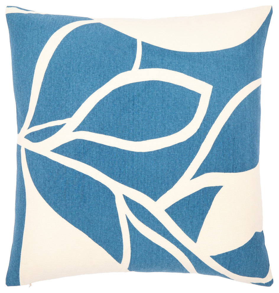 Surya Natur Dark Blue Pillow Shell With Polyester Insert 20"H X 20"W