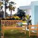 Teak Wood Chippendale Double Outdoor Patio and Garden Bench