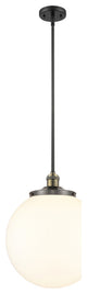 Beacon Pendant, Black Antique Brass, Matte White