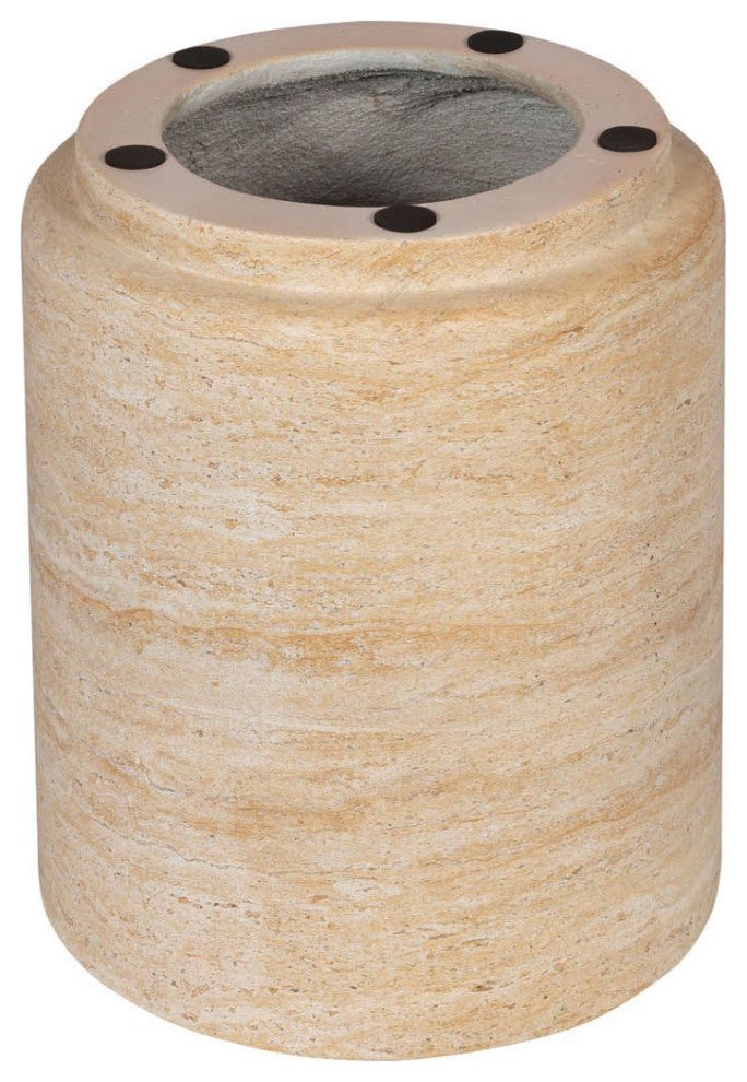 Courtyard Concrete Side Table, Light Travertine