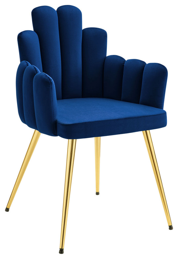 Viceroy Performance Velvet Dining Chair Set of 2, Gold Navy