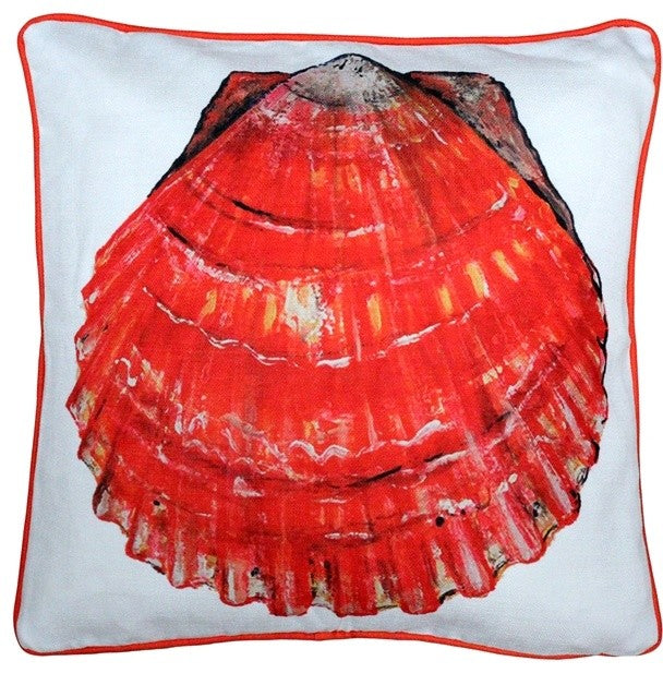 Tracy Upton Big Island Bay Scallop Solitaire Throw Pillow, 20"x20"