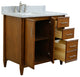 37" Single Vanity, Walnut Finish With White Carrara