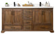 Charlotte Teak Wood Vanity, Distressed Gray, Empira Quartz, 72"