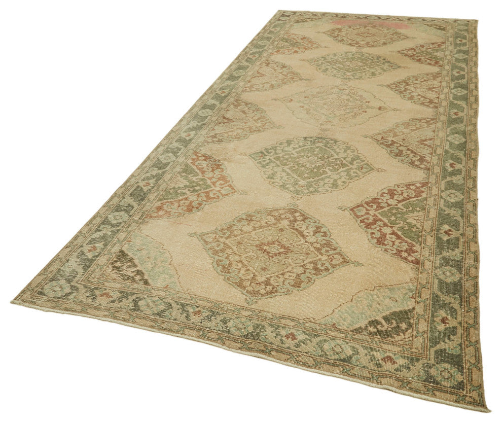 Rug N Carpet - Hand-knotted Turkish 4' 8" x 11' 10" Vintage Runner Rug