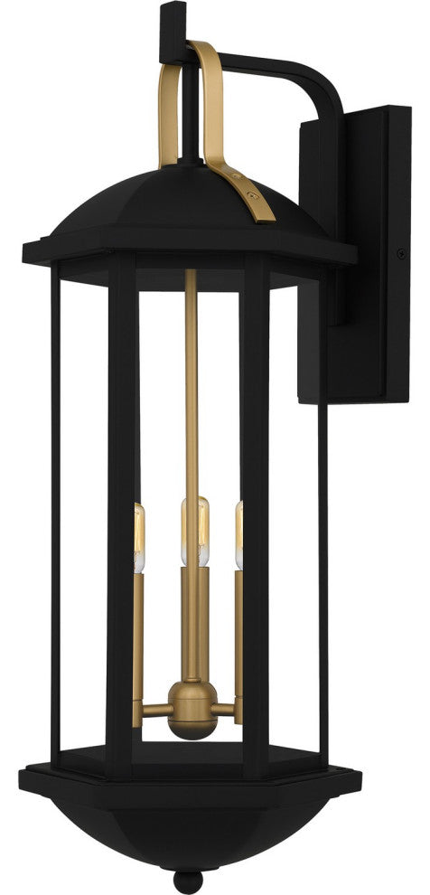 Crestfield Three Light Outdoor Wall Lantern in Matte Black