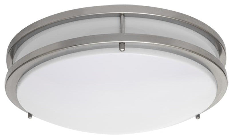 Thomas LED Ceiling Fixture, Nickel, 17"